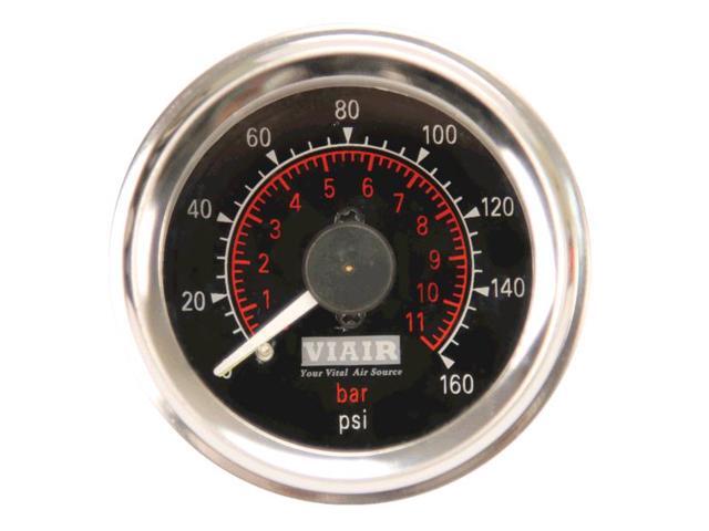 VIAIR 90082 2' Dual Needle Gauge - Black Face - Illuminated -160 PSI