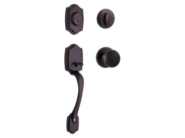Kwikset feat. SmartKey Belleview 1 Cylinder Handleset w/ Cove Knob, Venetian Bronze 687BWXCV 11P SMT CP