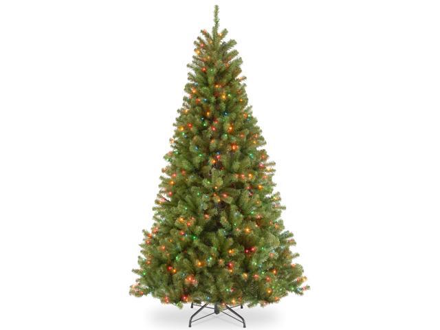 National Tree Company NRV730170 7 ft. Pre-Lit North Valley Spruce Tree - 47' x 47' x 84' - Green Tree, Green Tree Stand