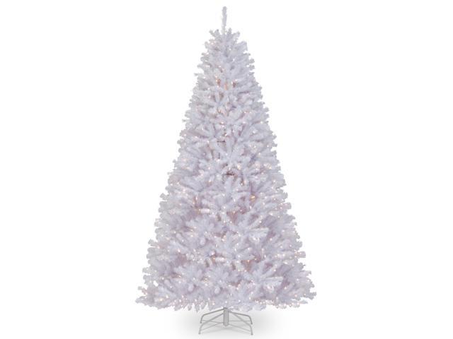 National Tree Company NRVW730290 9 ft. Pre-Lit North Valley Spruce White Tree, -65' x 65' x 108' - White Tree, White Tree Stand
