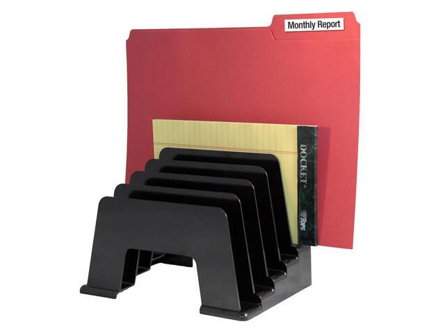 Kantek Organizer Sorter Five Compartments 8'x5-3/4'x6' Black S1430