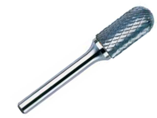 Drill America DUL Series Solid Carbide Bur, Double Cut, SC12 Cylindrical - Radius End, 1/4' Shank, 1/8' Head Diameter, 5/8' Cutting Length (Pack of 1)