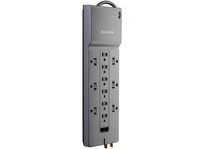 BELKIN BE112234-10 Home/Office Surge Protector (12-Outlet; 1-in/2-out telephone/modem protection; RJ45 & coaxial protection)