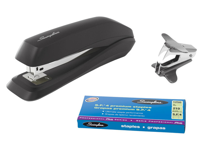 Acco Standard Stapler w/1250 Staples and Stapler Remover Black 54567