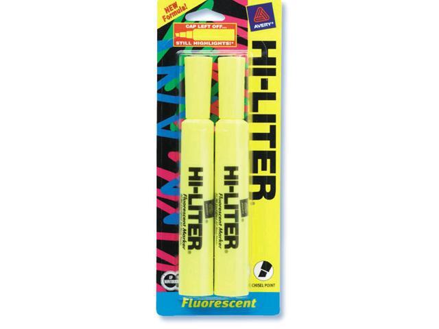 Avery Highlighter Chisel Point 2/CD Fluorescent Yellow 24081