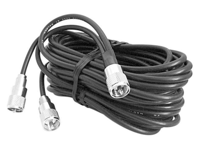 ACCESSORIES UNLIMITED - 18 FOOT DUAL LEAD RG59U COAX CABLE WITH THREE SOLDERED PL259 CONNECTORS
