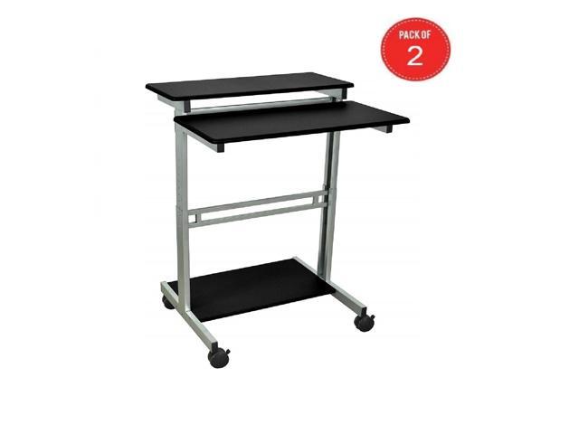 Luxor Office Mobile Stand Up Workstation - Black (pack of 2)