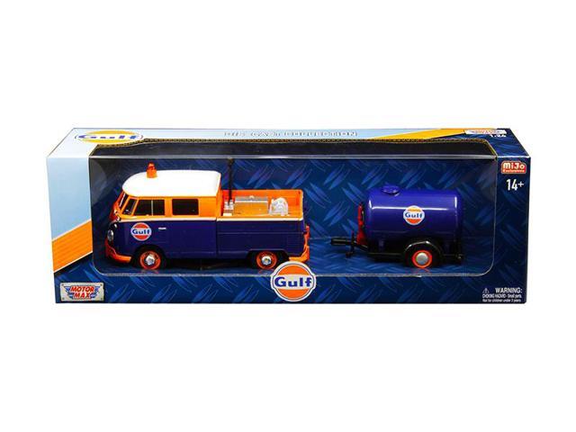 Volkswagen Service Pickup Truck with Plastic Oil Tank 'Gulf Oil' 1/24 Diecast Model Car by Motormax