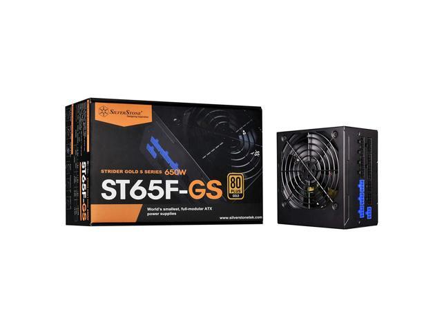 silverstone technology 650w computer power supply psu fully modular with 80 plus gold & 140mm design power supply (sst-st65f-gs)