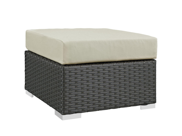 Sojourn Outdoor Patio Sunbrella Ottoman - Canvas Antique Beige
