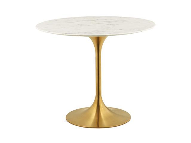 Lippa 36' Round Dining Table - Gold White