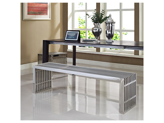 Gridiron Benches Set of 2 - Silver