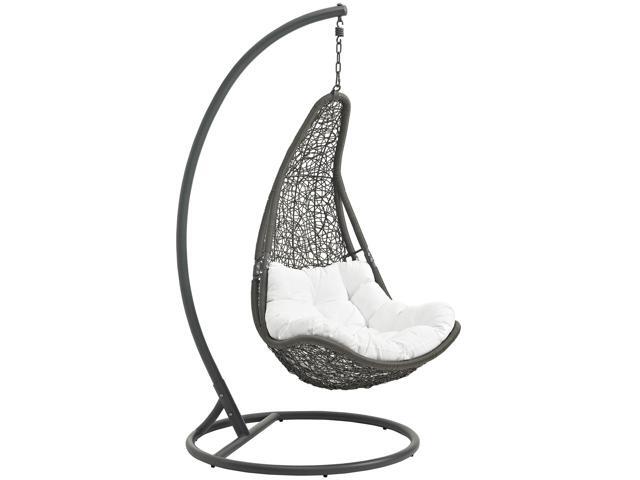 Abate Outdoor Patio Swing Chair With Stand - Gray White