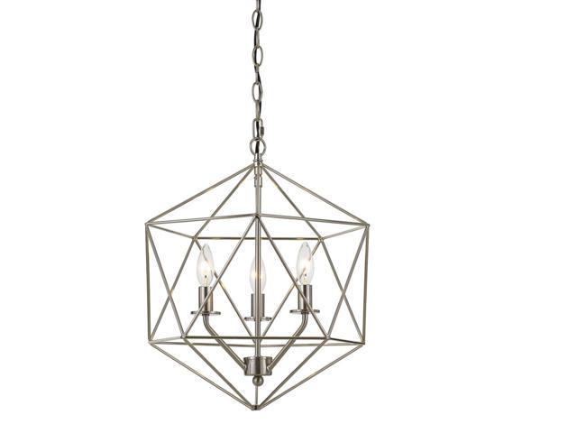 Photos - Other climate systems Bellini Three-Light Chandelier in Brushed Nickel 9132-3H