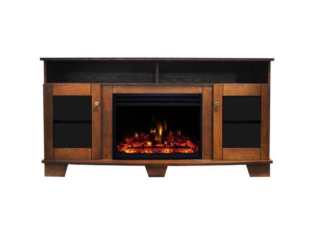 Photos - Other climate systems Cambridge Savona Electric Fireplace Heater with 59-In. Walnut TV Stand, Enhanced Log 