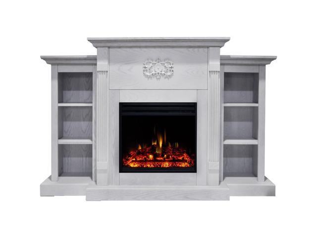Photos - Other climate systems Cambridge Sanoma Electric Fireplace Heater with 72-In. White Mantel, Bookshelves, En 