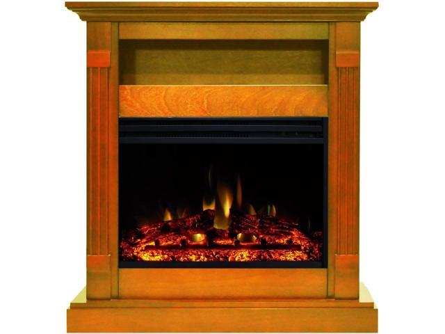 Photos - Other climate systems Cambridge Sienna 34-In. Electric Fireplace Heater with Teak Mantel, Enhanced Log Dis 
