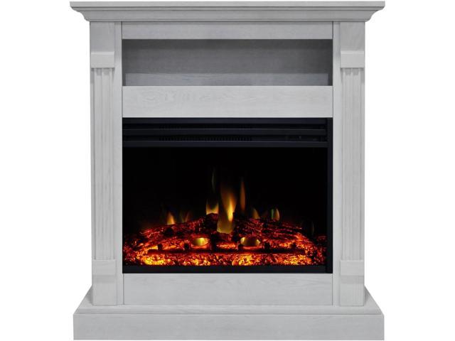 Photos - Other climate systems Cambridge Sienna 34-In. Electric Fireplace Heater with White Mantel, Enhanced Log Di 