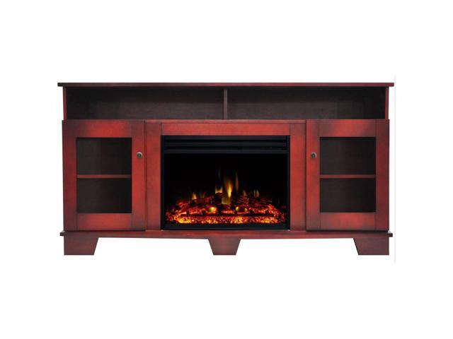 Photos - Other climate systems Cambridge Savona Electric Fireplace Heater with 59-In. Cherry TV Stand, Enhanced Log 