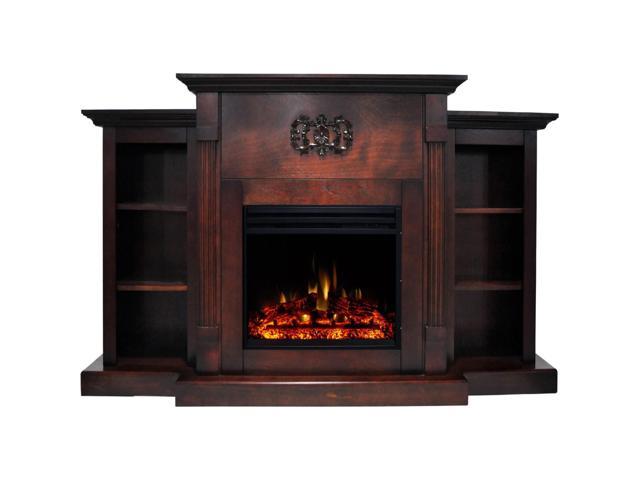 Photos - Other climate systems Cambridge Sanoma Electric Fireplace Heater with 72-In. Mahogany Mantel, Bookshelves, 