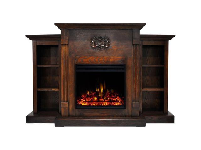 Photos - Other climate systems Cambridge Sanoma Electric Fireplace Heater with 72-In. Walnut Mantel, Bookshelves, E 