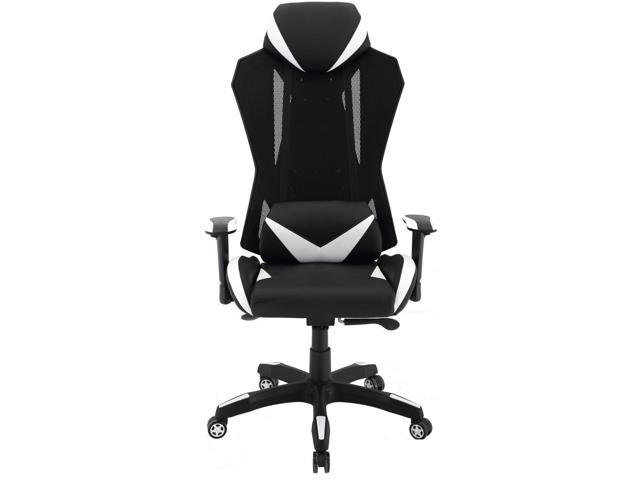 Photos - Other climate systems Hanover Commando Ergonomic High-Back Gaming Chair in Black and White with Adjustab 