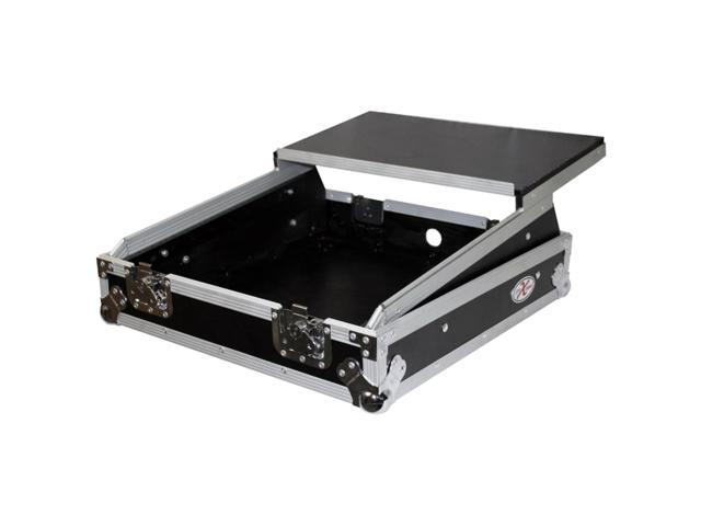 prox cases x19mixlt top load dj mixer road gig ready flight combo rack w/gliding laptop shelf