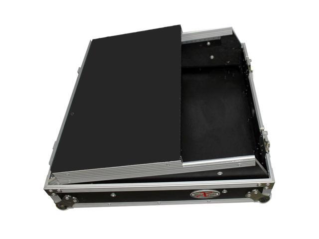 prox cases x19mixlt top load dj mixer road gig ready flight combo rack w/gliding laptop shelf