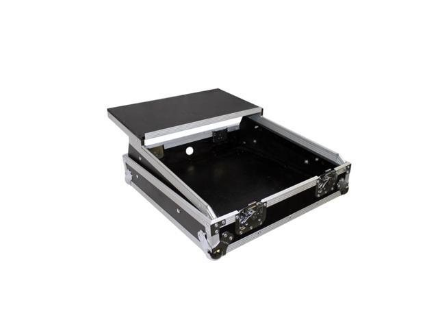 prox cases x19mixlt top load dj mixer road gig ready flight combo rack w/gliding laptop shelf