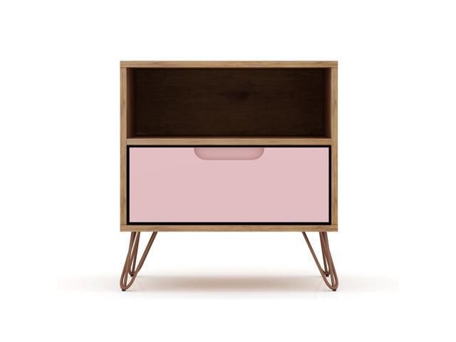 Rockefeller 1.0 Nightstand in Nature and Rose Pink