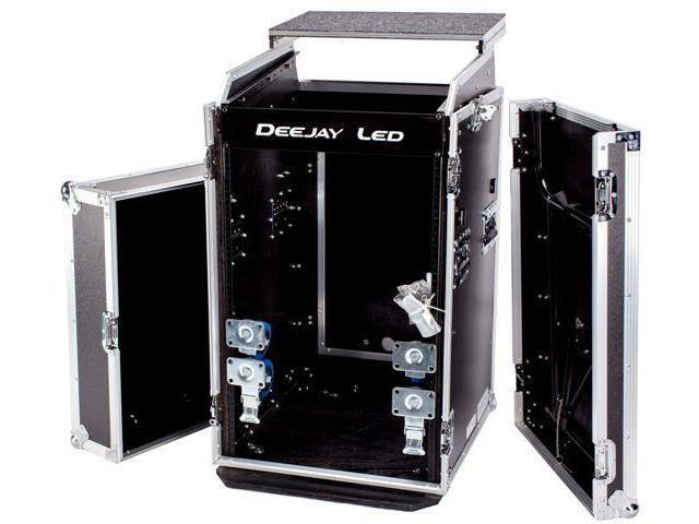 Fly Drive Case For 19-in Width DJ Amplifier or Mixer or Similarly Sized Equipment w/Laptop Shelf w/Wheels