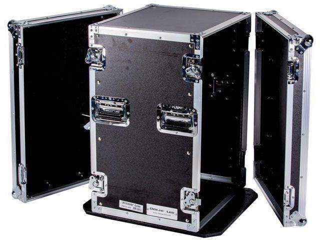 Deejay Led Fly Drive Case 16U Space Professional Dj Amplifier Case - 18-Inch Body Depth With Wheels