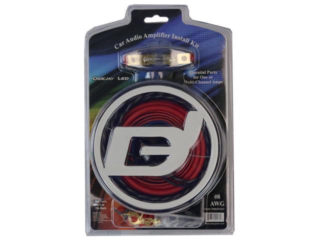 Auto Amplifier Installation Kit with #8-AWG CCA Main Power Cables, RCA Cables, Fuse Holder And More