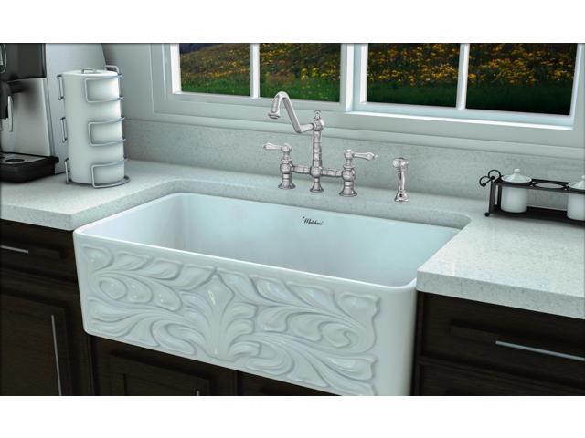 Vintage III Plus Bridge Faucet with Long Traditional Swivel Spout, Lever Handles and Solid Brass Side Spray - Polished Chrome
