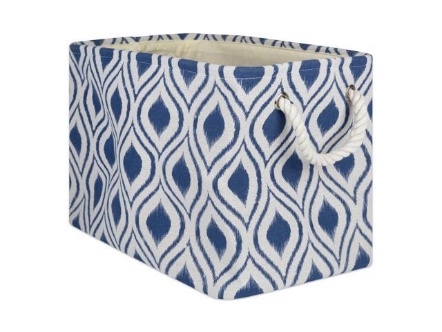 DII Polyester Bin Ikat French Blue Rectangle Large