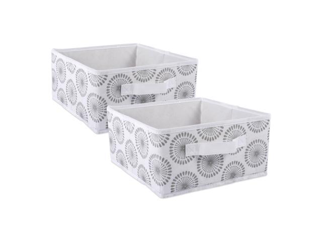DII Nonwoven Polyester Bin Starburst Gray Square Medium (Set of 2)