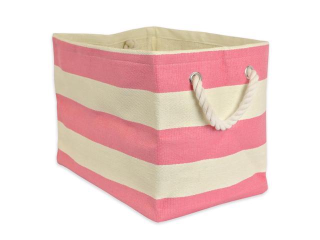 DII Paper Bin Stripe Pink Rectangle Medium