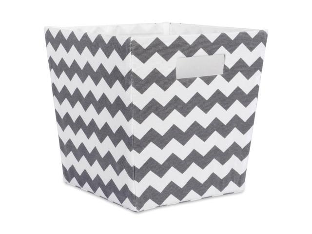 DII Polyester Bin Chevron Gray Trapezoid