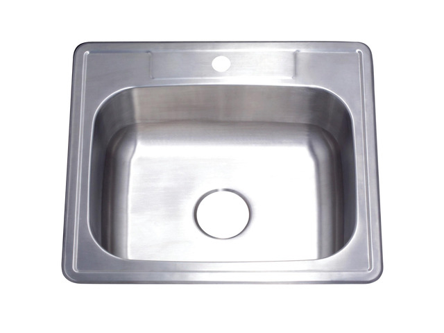 Gourmetier GKTS252291 25'x22'x9' Self-Rimming Single Bowl Kitchen Sink (1 Hole), Brushed