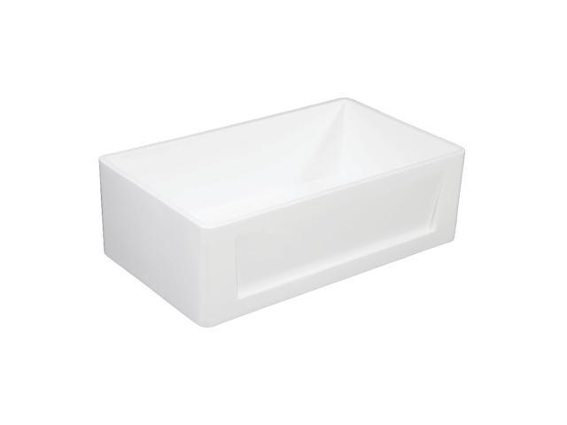 Gourmetier GKFA301810SQ Solid Surface Matte Stone Apron Front Farmhouse Single Bowl Kitchen Sink, Matte White