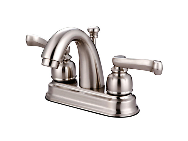 Kingston Brass KB5618FL 4 in. Centerset Bathroom Faucet, Brushed Nickel