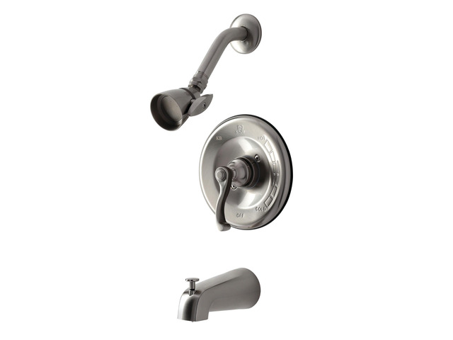 Kingston Brass KB1638FL Tub and Shower Faucet, Brushed Nickel