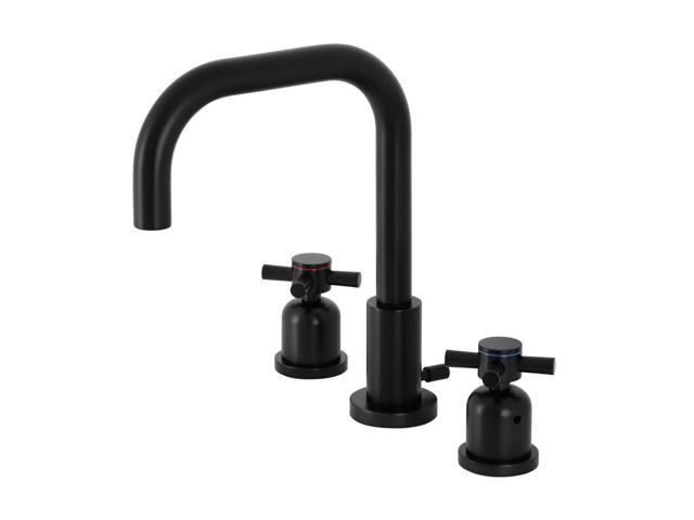 Kingston Brass FSC8930DX Concord Widespread Bathroom Faucet with Brass Pop-Up, Matte Black