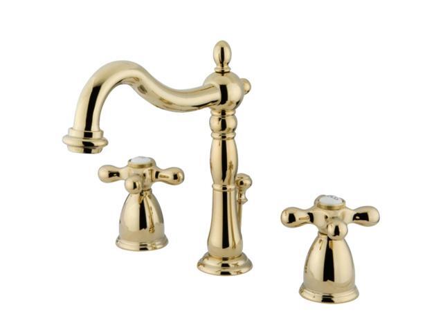 Kingston Brass Wide Spread Lavatory Faucet With Metal Cross Handle Pb