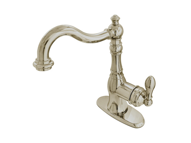 Fauceture FSY7708ACL American Classic Single Handle Deck Mount Bar Faucet, Brushed Nickel