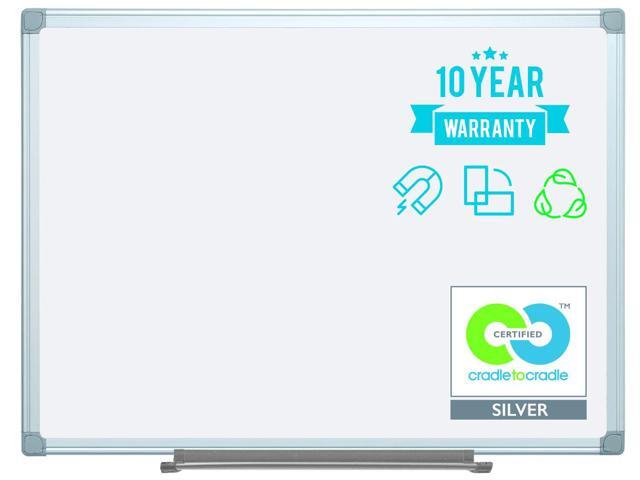 MasterVision Earth Gold Ultra Magnetic Dry-Erase Board, Steel, 48' x 36', 45% Recycled, White, Aluminum Frame