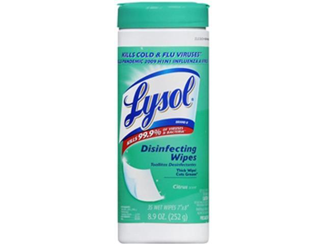 LYSOL Brand 81145CT Lemon/Lime Blossom Disinfecting Wipes w/Micro-Lock, 7 x 8, 35/Canister, 12/Ctn