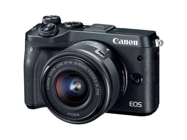 Canon M6 EOS 24.2MP Mirrorless Digital Camera with EF-M 15-45mm IS STM Lens (Black)