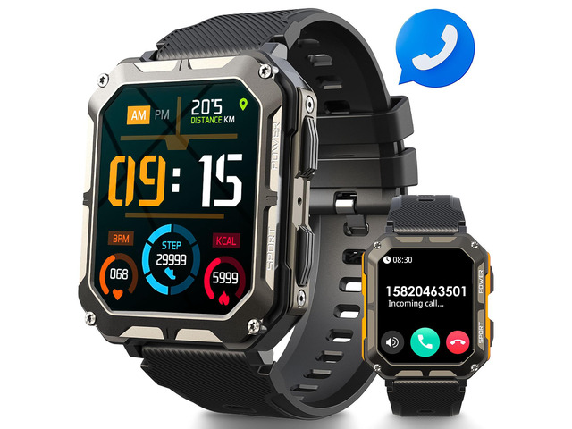 Military Smart Watches for Men 5ATM Waterproof Outdoor Rugged Tactical Sports Smartwatch 1.72' HD Fitness Tracker with Heart Rate Sleep Monitor...