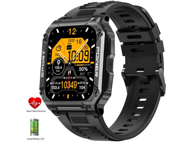 Military Smart Watch for Men 1.95'' Smart Watch (Answer/Make Calls) with Compass Heart Rate Sleep Monitor 109 Sports Modes Fitness Tracker Watch...